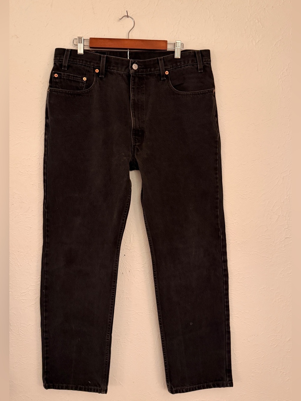 505 Men's Black Straight-Leg Jeans 38/32